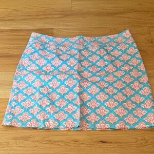 Skirtin Around Turquoise and Orange Printed Skirt
